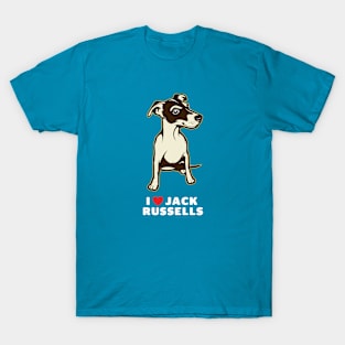 I Love Jack Russells Dog Art T-Shirt